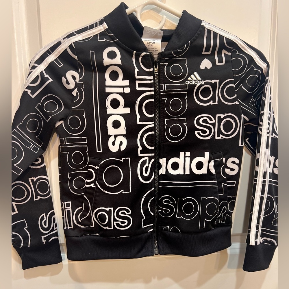ADIDAS Warm Up Jacket Girls size 7/8 EUC